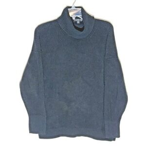 J.Crew XXL Black Turtleneck Sweater‎ Oversized Chunky Knit Pullover Cozy